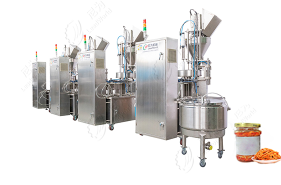 多臺醬菜灌裝機(jī)